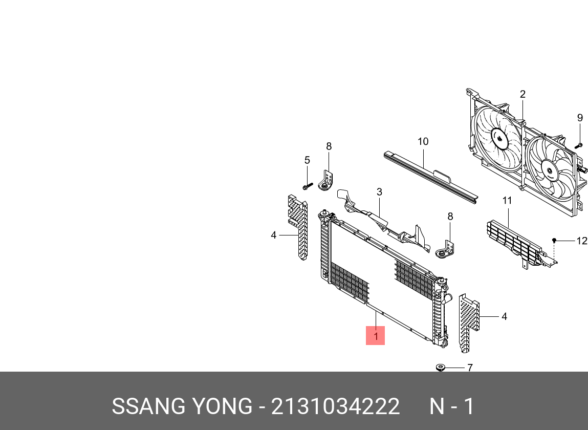 2131034222 SSANG YONG Радиатор основной АТ/MT