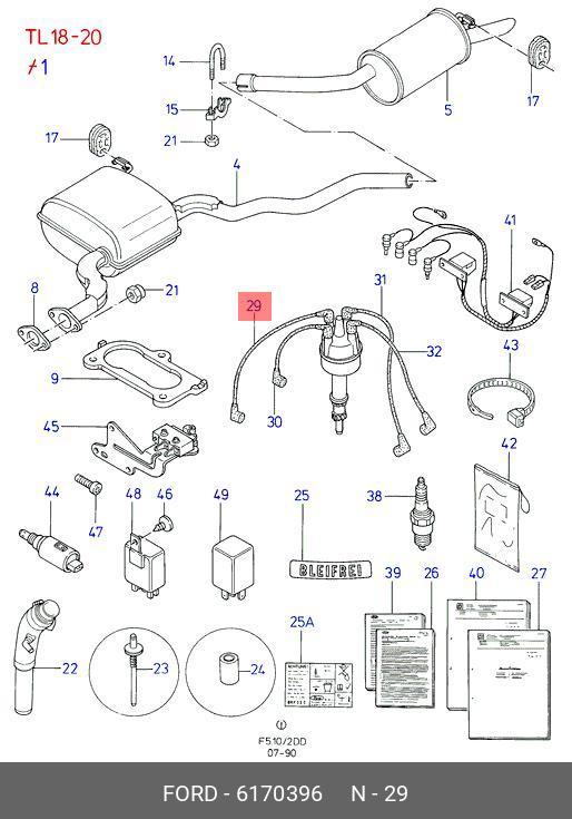 6170396 FORD ZUENDKABEL,Комплект проводов зажигания,Ignition Cable Kit