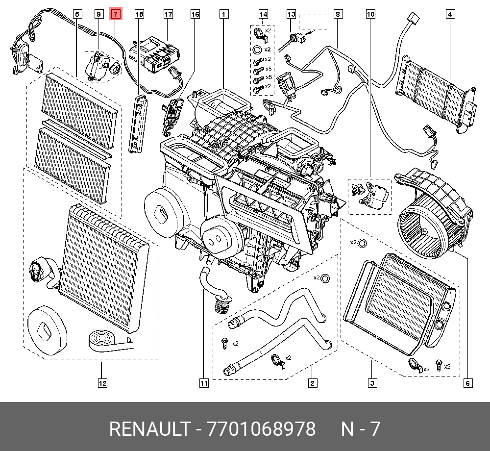 7701068978 RENAULT РЕЗИСТОР ВЕНТИЛЯТОРА ОТОПИТЕЛЯ (250ВТ)