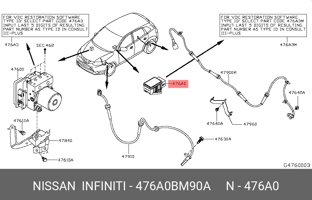 476A0BM90A NISSAN CONTROLLER ASSY-IDM