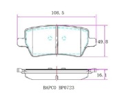 BP0723 BAPCO Колодки тормозные дисковые задние