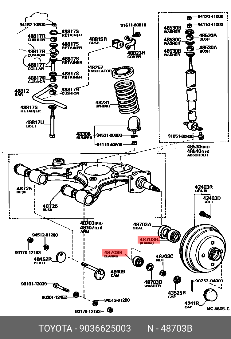 9036625003 TOYOTA ПОДШИПНИК ШАРИКОВЫЙ