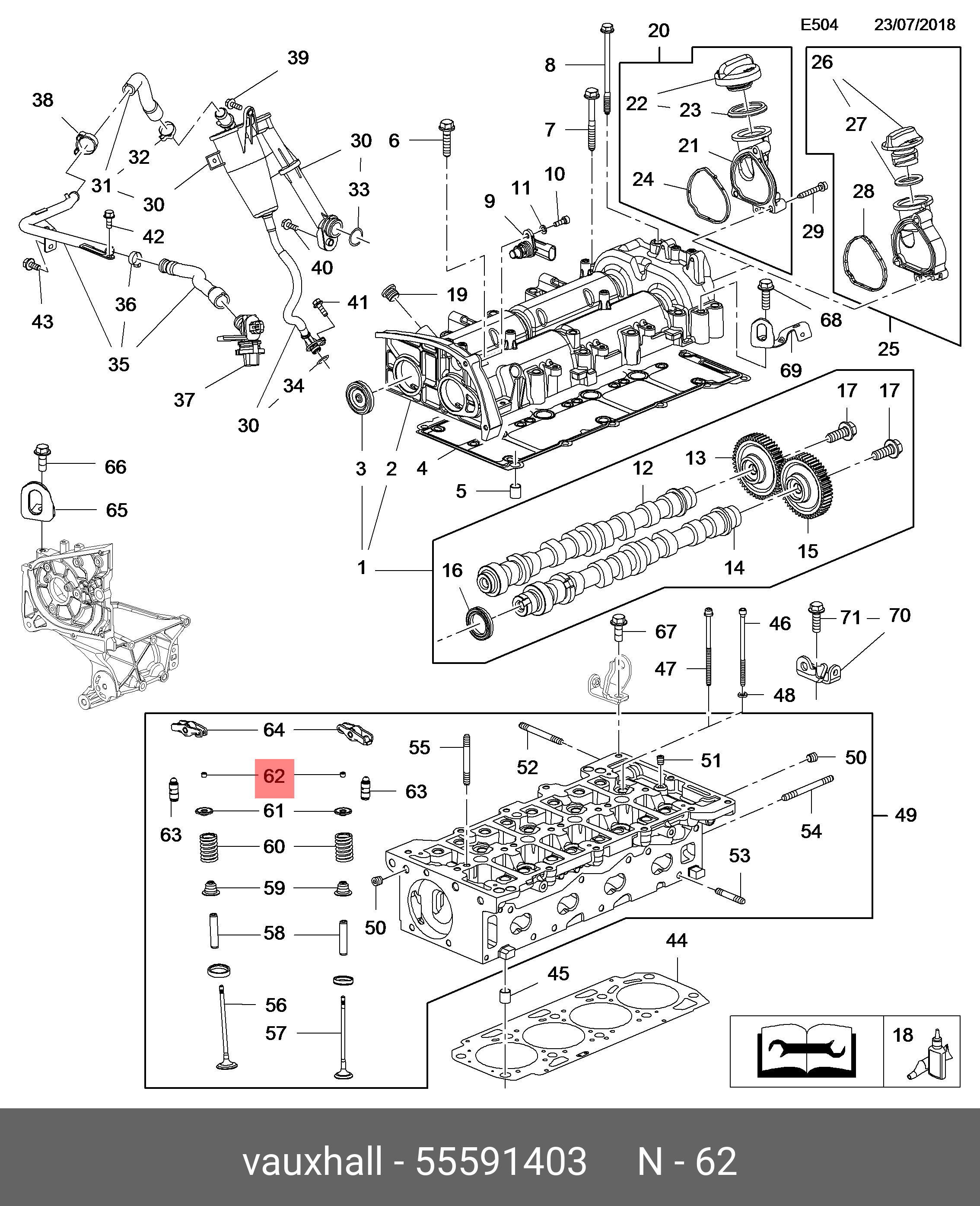 55591403 OPEL Сухарь клапана