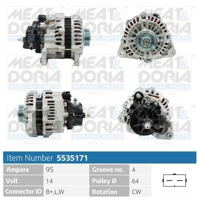 5535171 MEAT & DORIA Генератор 14V 95A