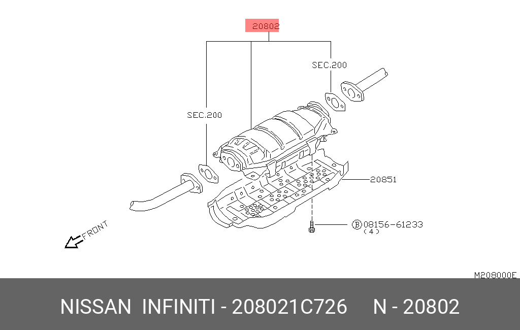 208021C726 NISSAN Катализатор