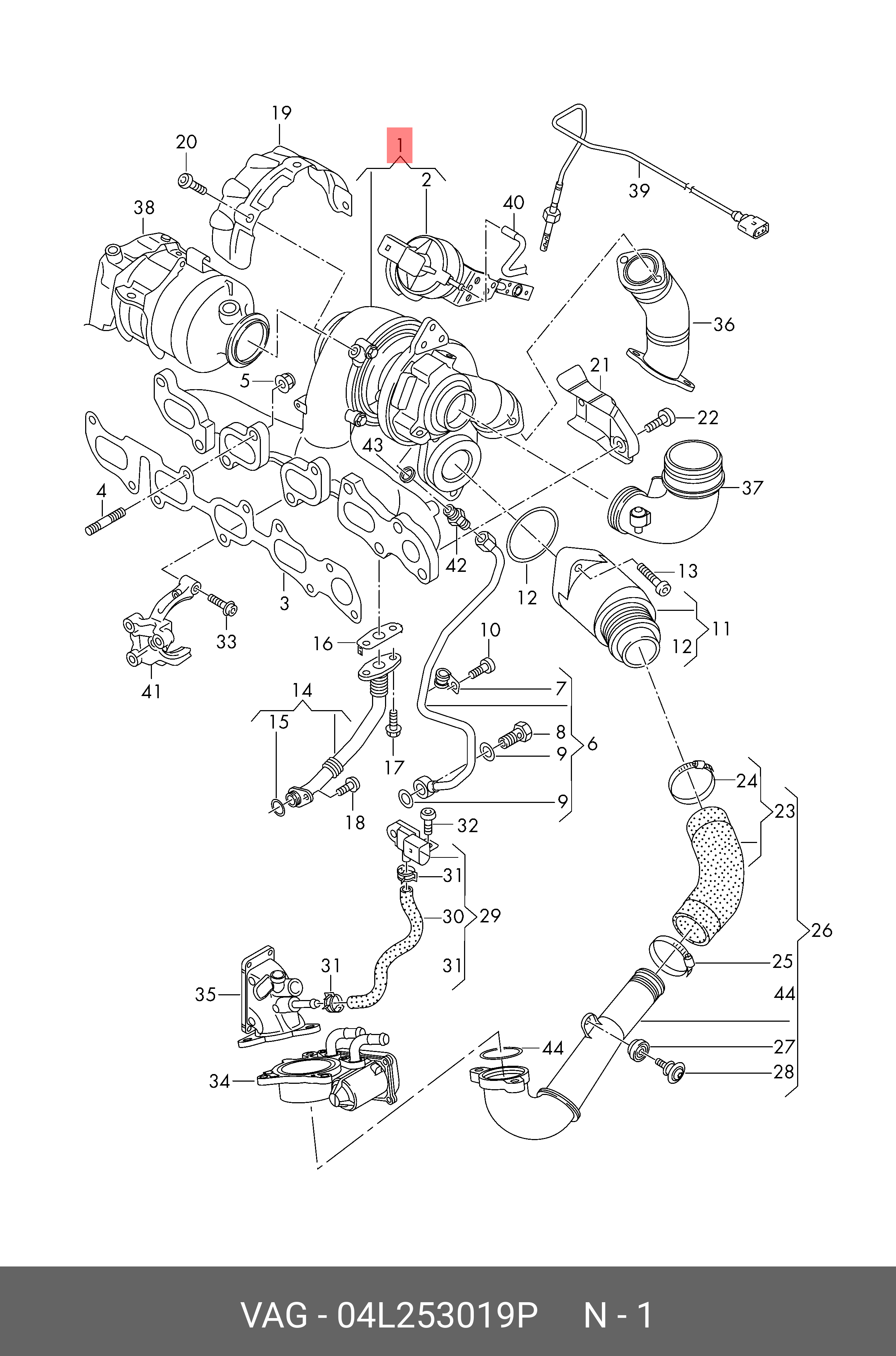 04L253019P VAG Выпускной коллектор