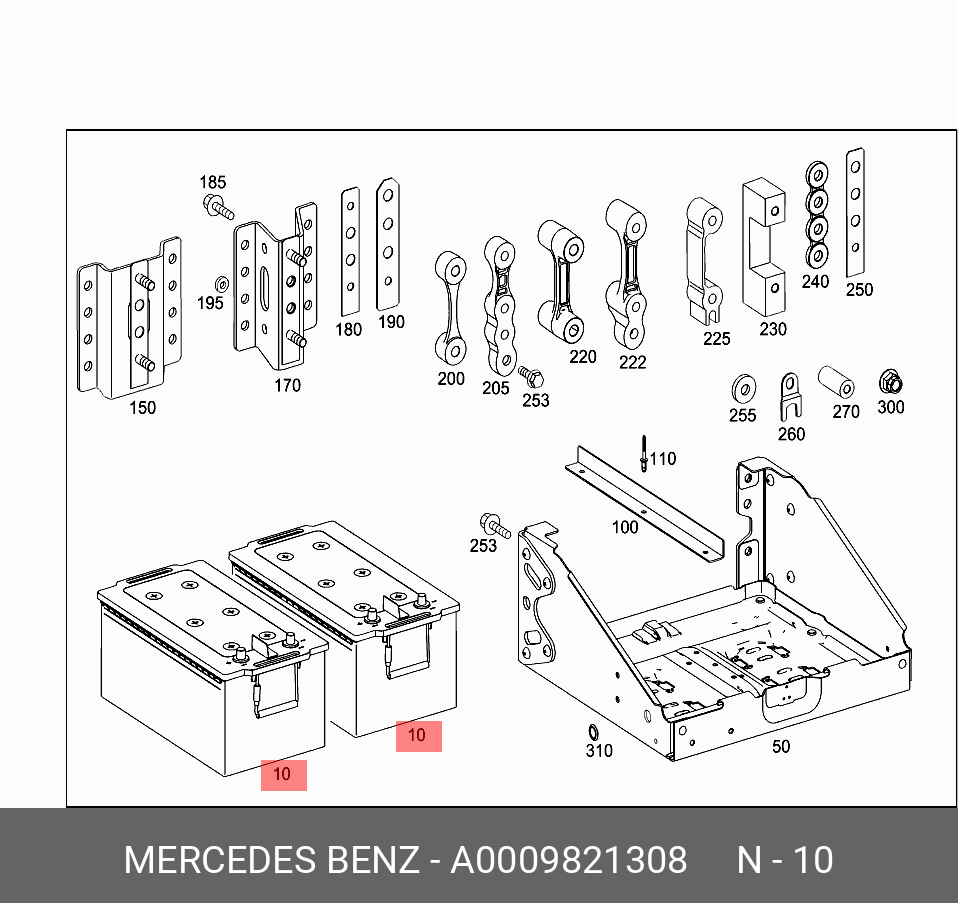 A0009821308 MERCEDES-BENZ БАТАРЕЯ АККУМУЛЯТОРНАЯ