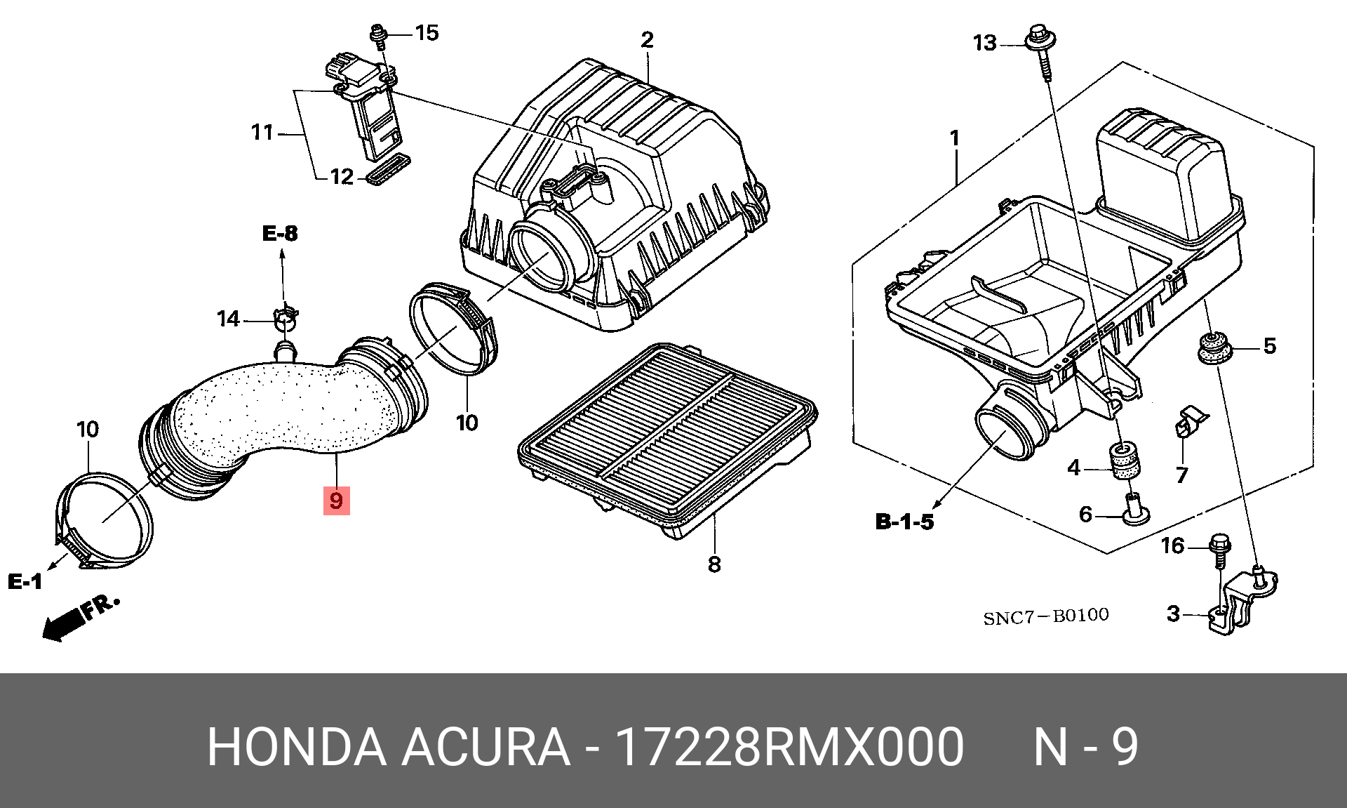 17228RMX000 HONDA 