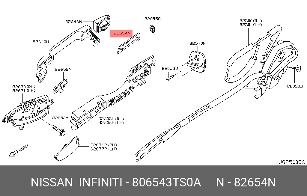 806543TS0A NISSAN GASKET-OUTSIDE HANDLE,FRONT DOOR