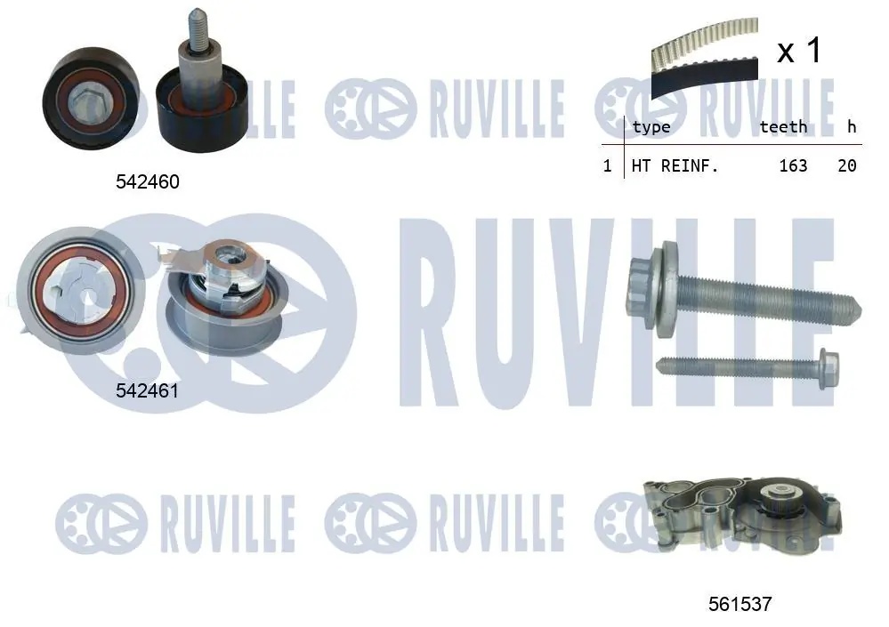5503841 RUVILLE Комплект ремня ГРМ With Water Pump