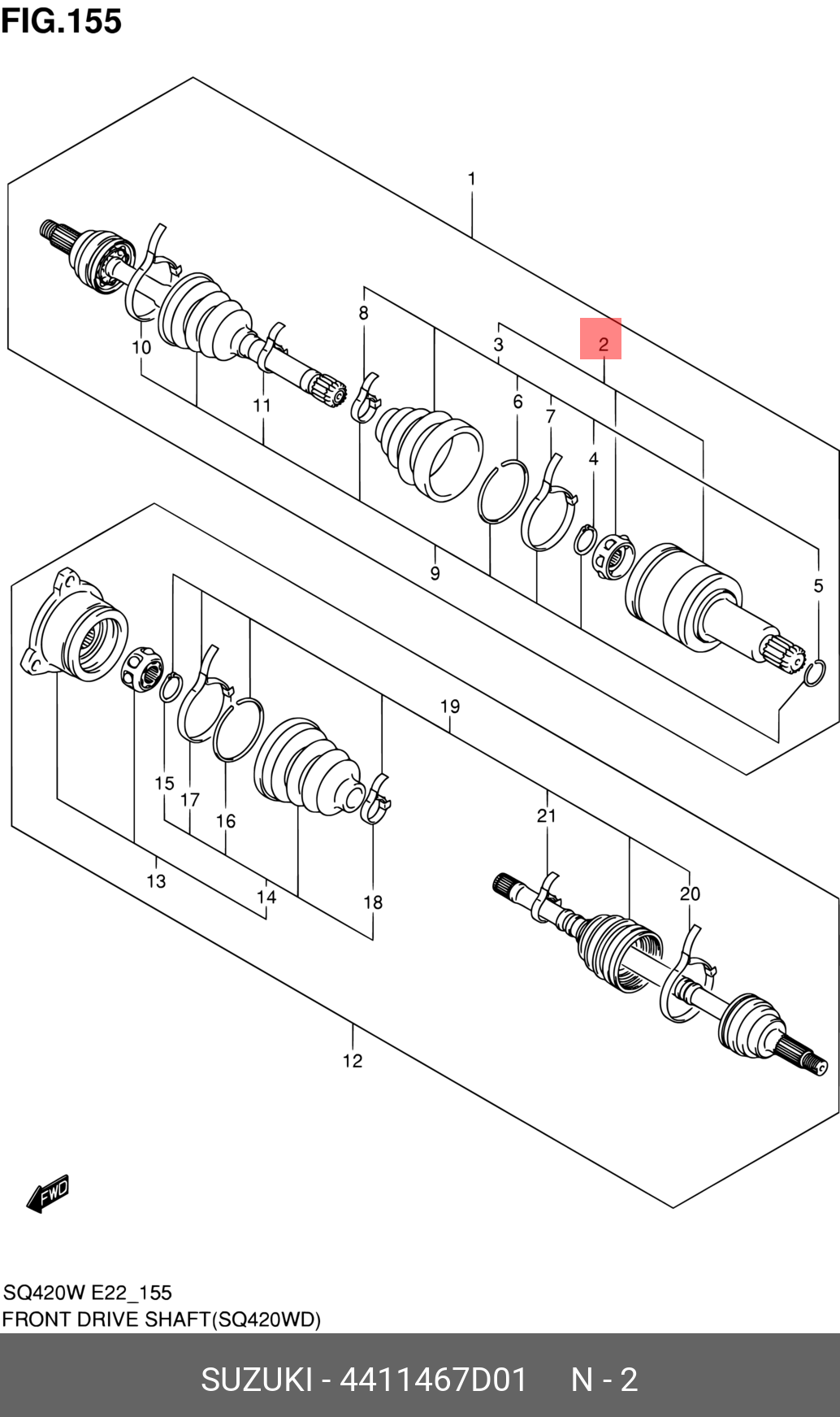4411467D01 SUZUKI Шрус