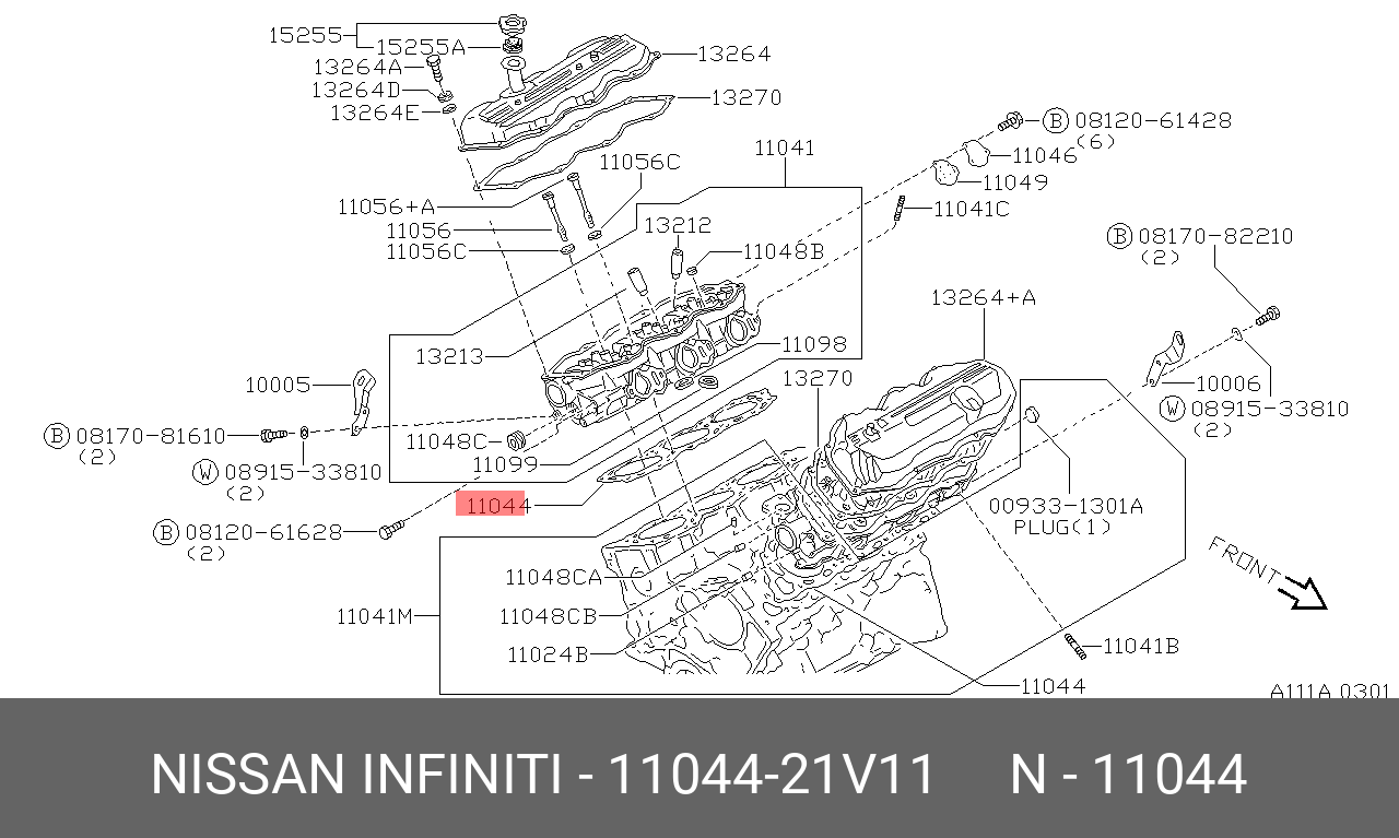 1104421V11 NISSAN Прокладка, головка цилиндра