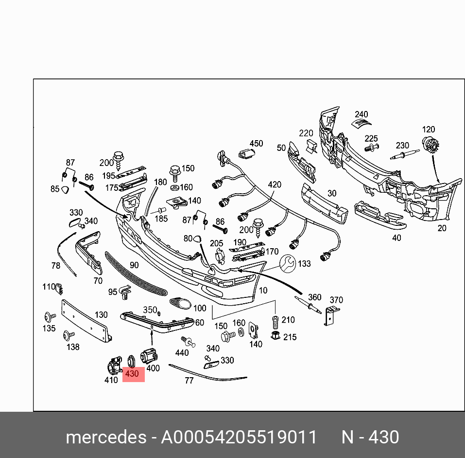 A00054205519011 MERCEDES-BENZ КОЛЬЦО ПРОСТАВОЧНОЕ ДАТЧИКА ПАРКОВКИ