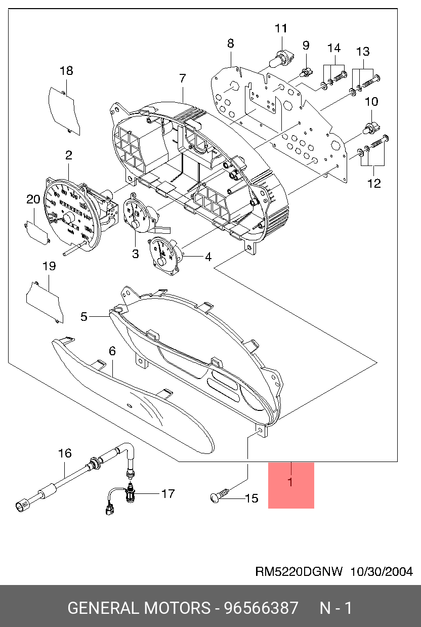 96566387 GENERAL MOTORS КОМБИНАЦИЯ А-ПРИБ M150, [OA]