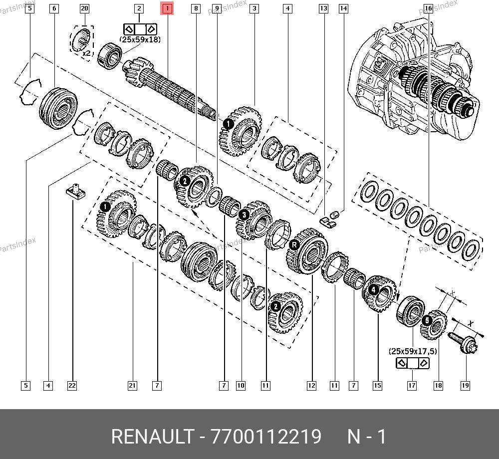 7700112219 RENAULT Вал МКПП