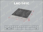 LAC141C LYNXAUTO Фильтр салонный угольный