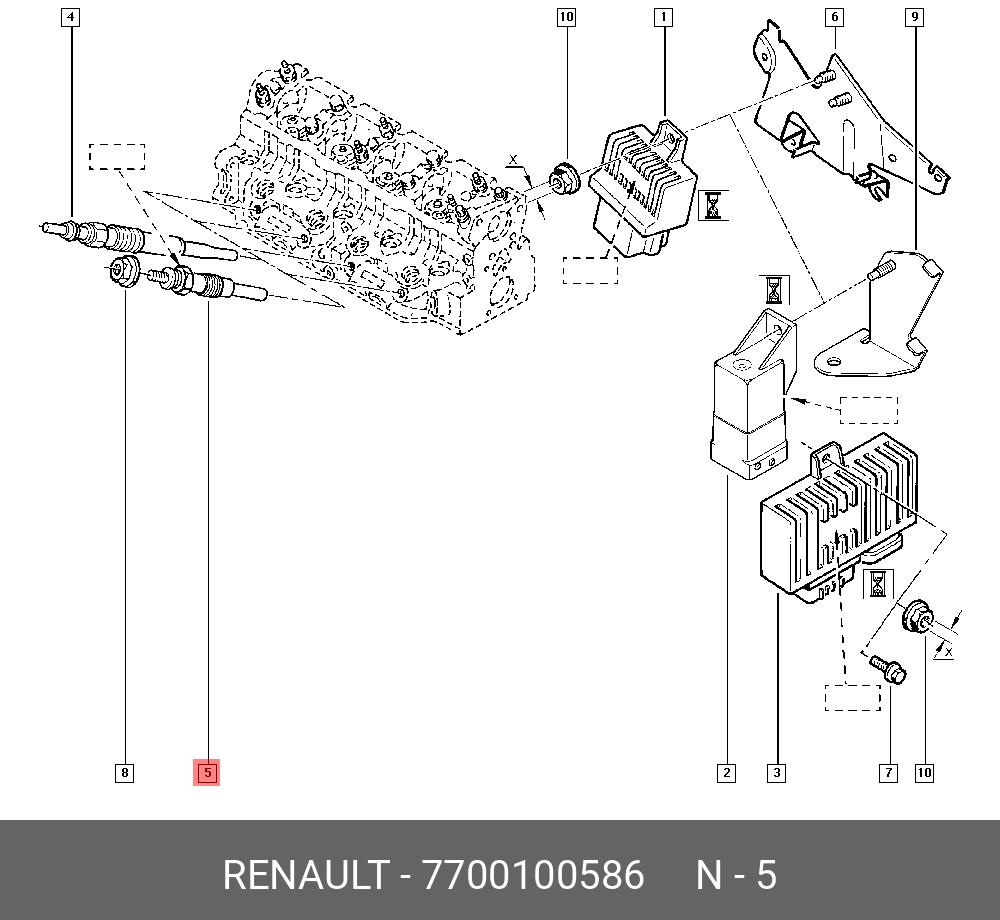 7700100586 RENAULT Свеча накаливания