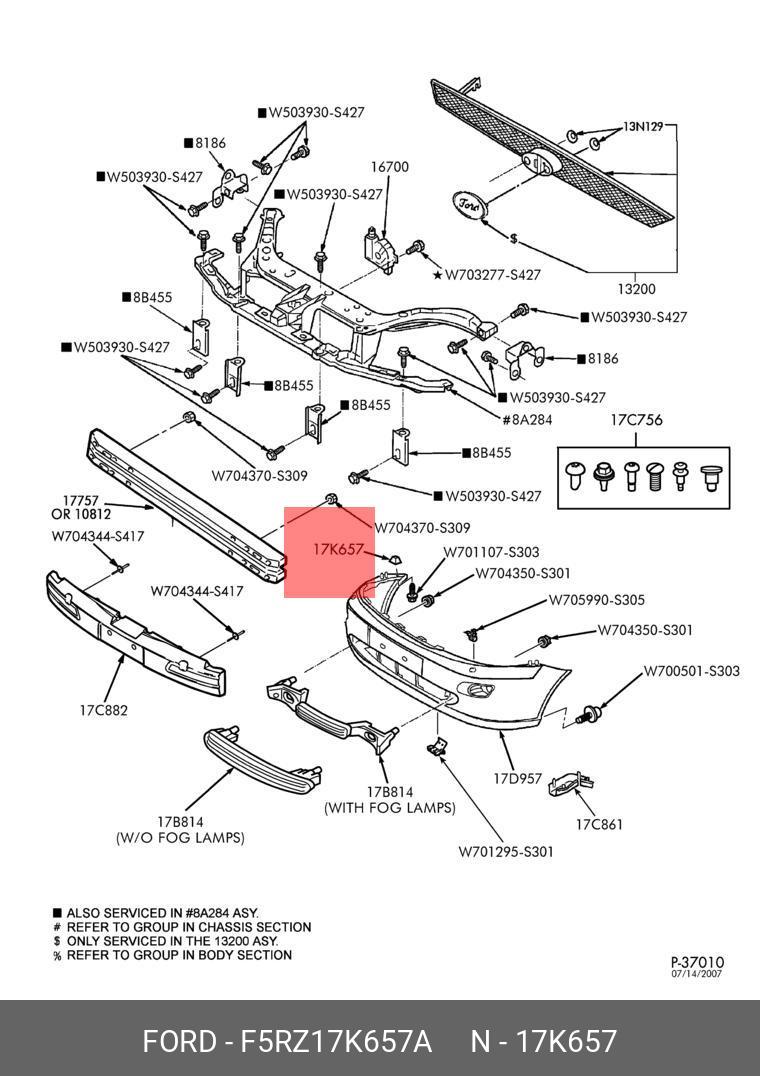 F5RZ17K657A FORD Nut - Expansion