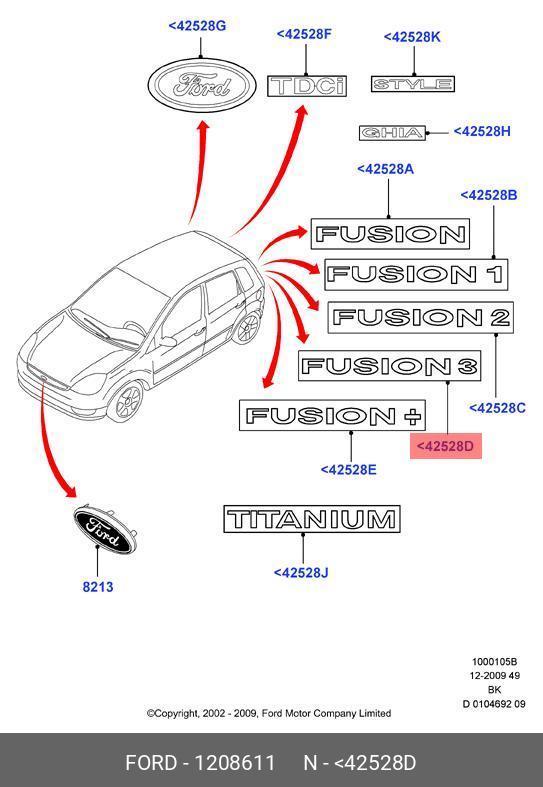 1208611 FORD ПаспортнаЯ ТаблиЧка