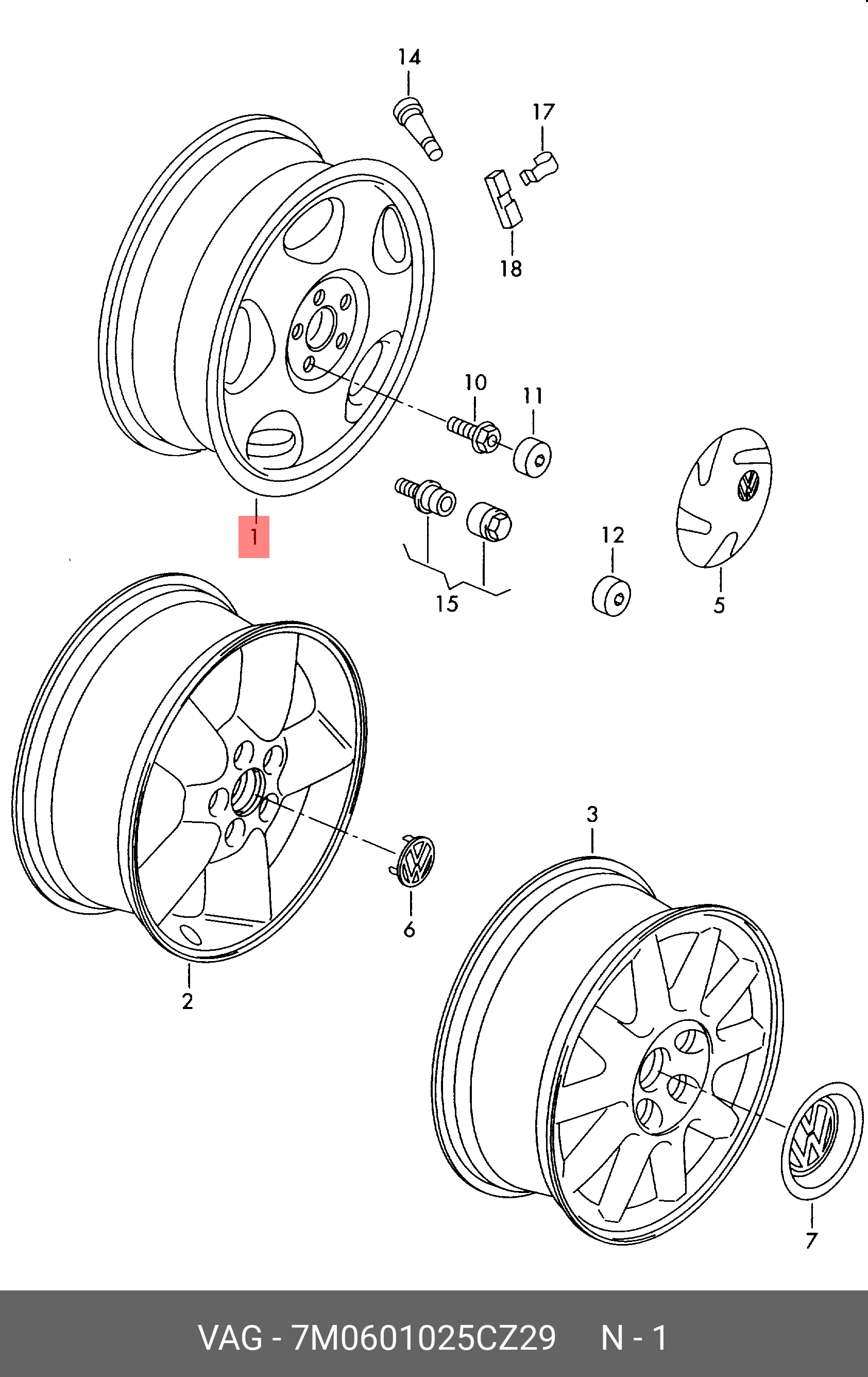 7M0601025CZ29 VAG -