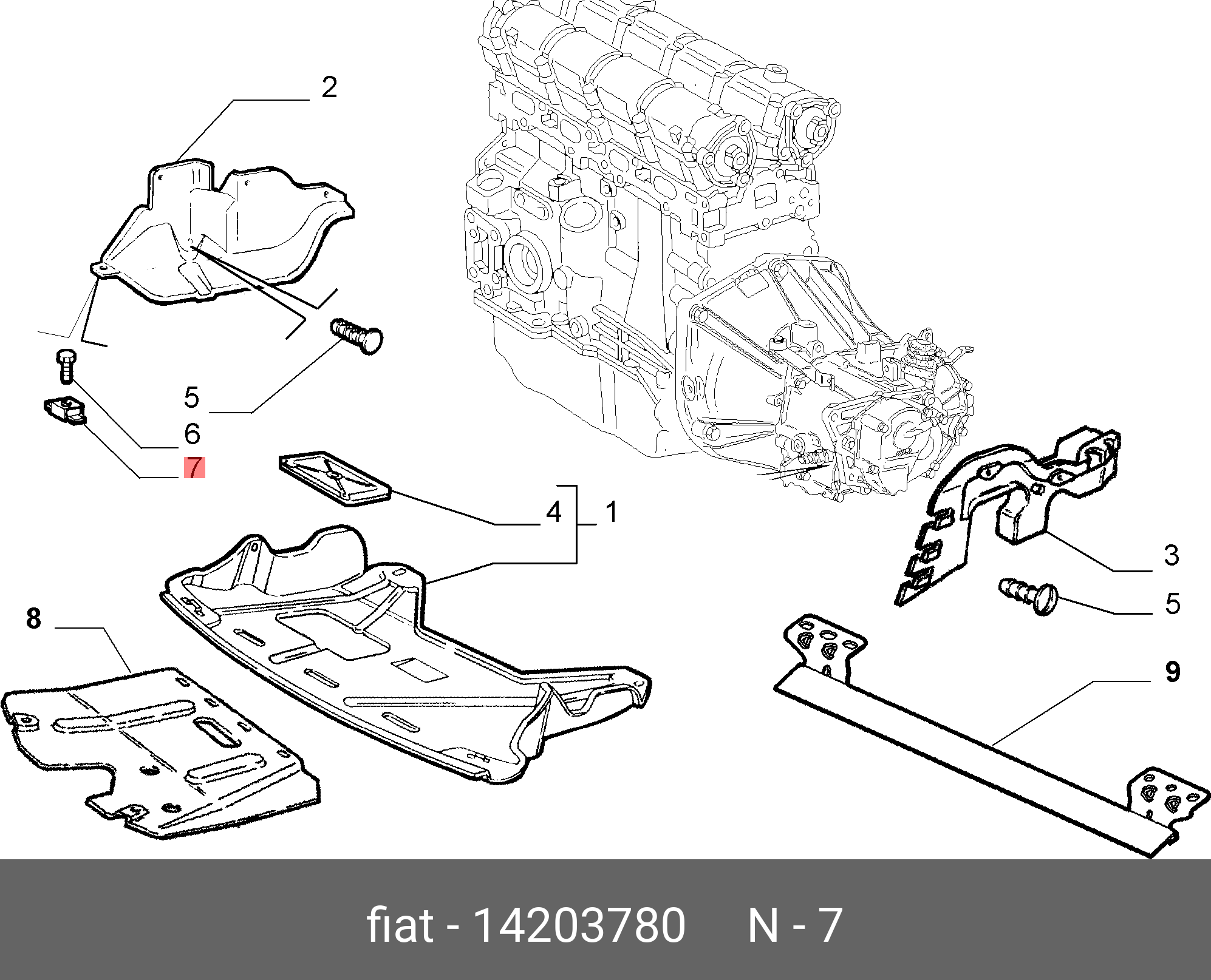 14203780 FIAT/ALFA/LANCIA Клипса