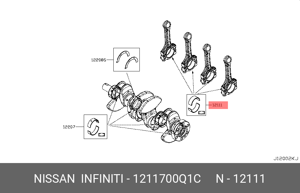 1211700Q1C NISSAN Вкладыши шатунные