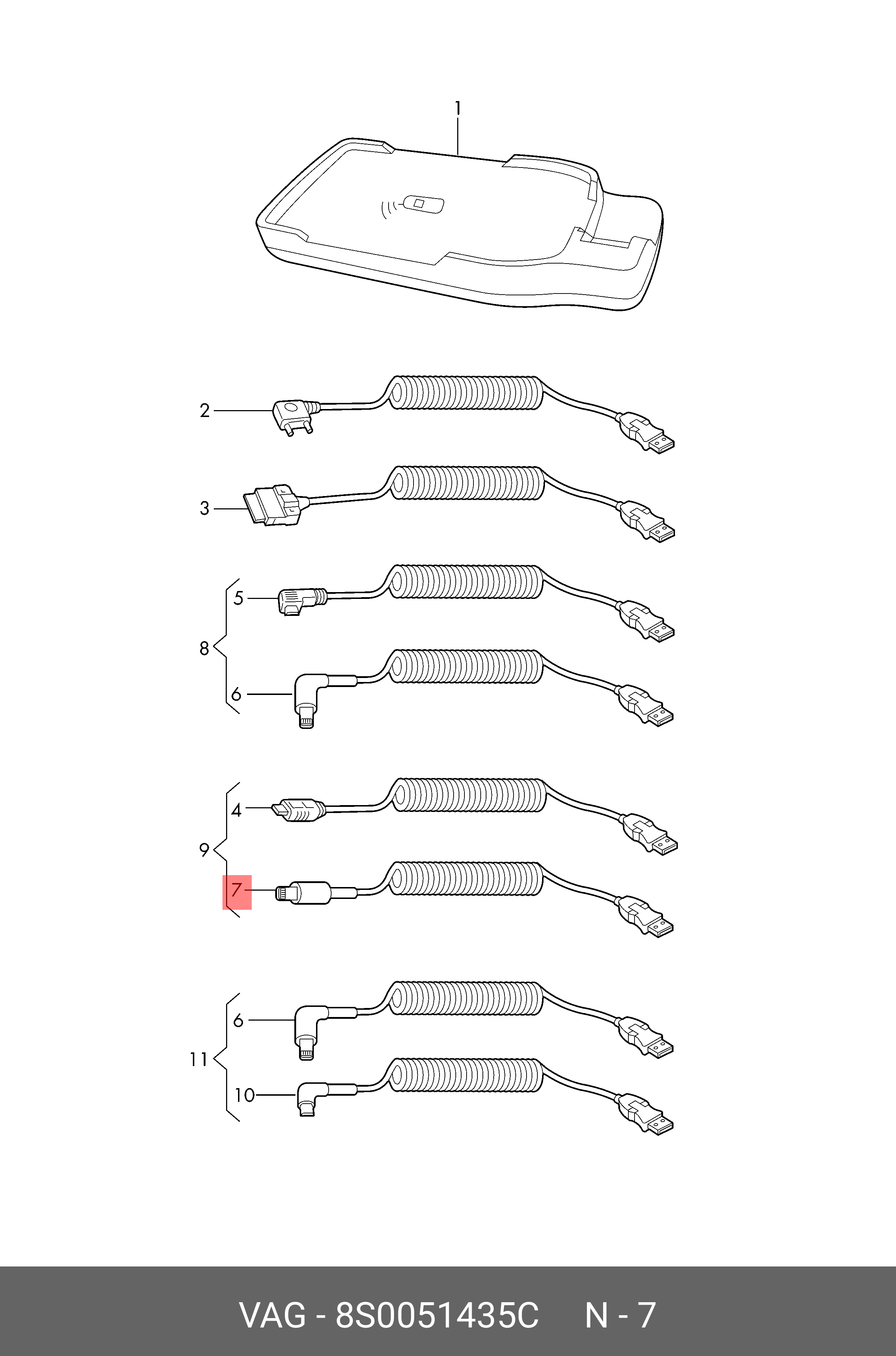 8S0051435C VAG Кабель зарядный