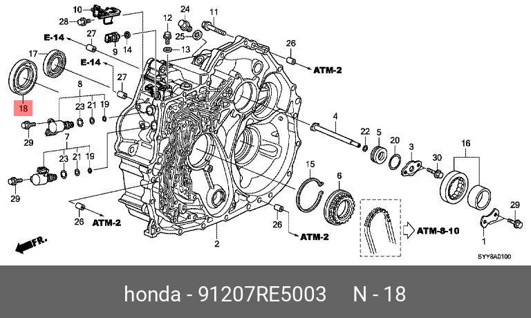 91207RE5003 HONDA Сальник 91207RE5003 HONDA Сальник