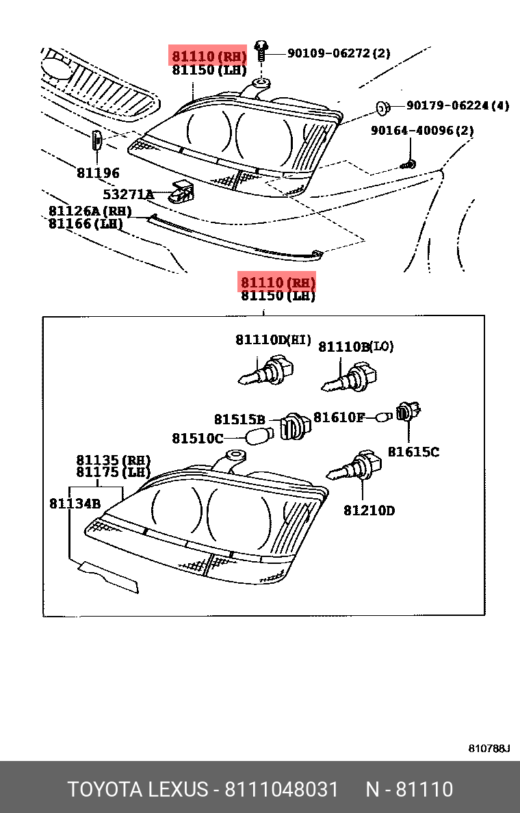 8111048031 TOYOTA ФАРА