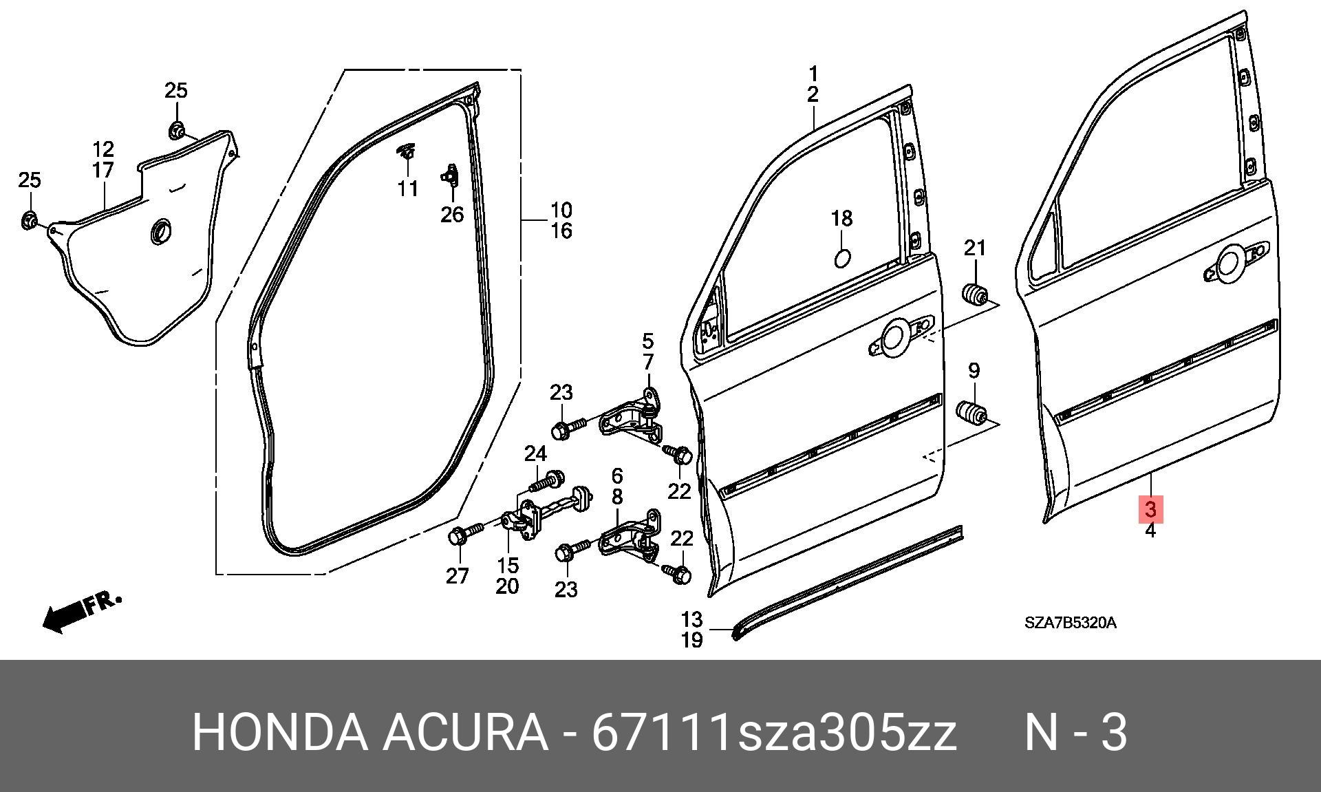 67111SZA305ZZ HONDA 