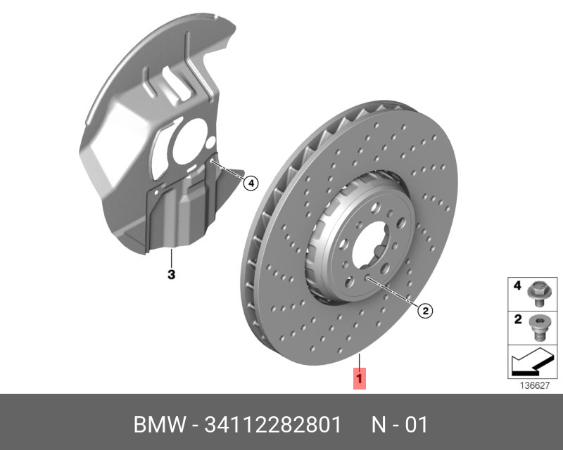 34112282801 BMW Диск тормозной передний L 3-E46,BREMSSCHEIBE BELÜFTET LINKS,BRAKE ROTOR