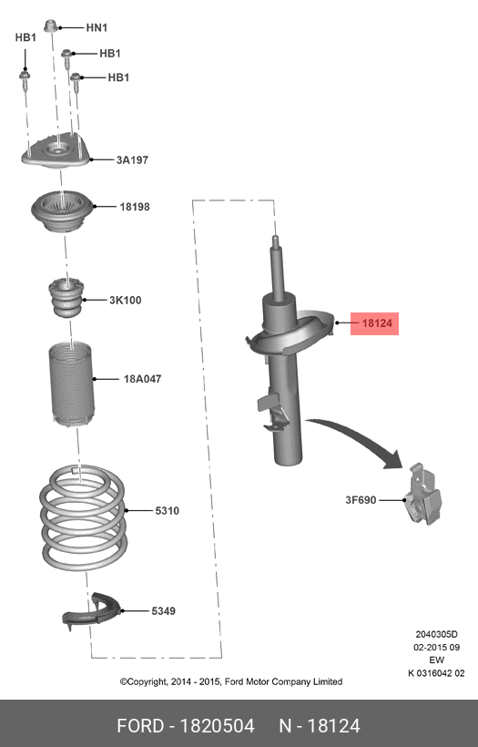 1820504 FORD Амортизатор подвески