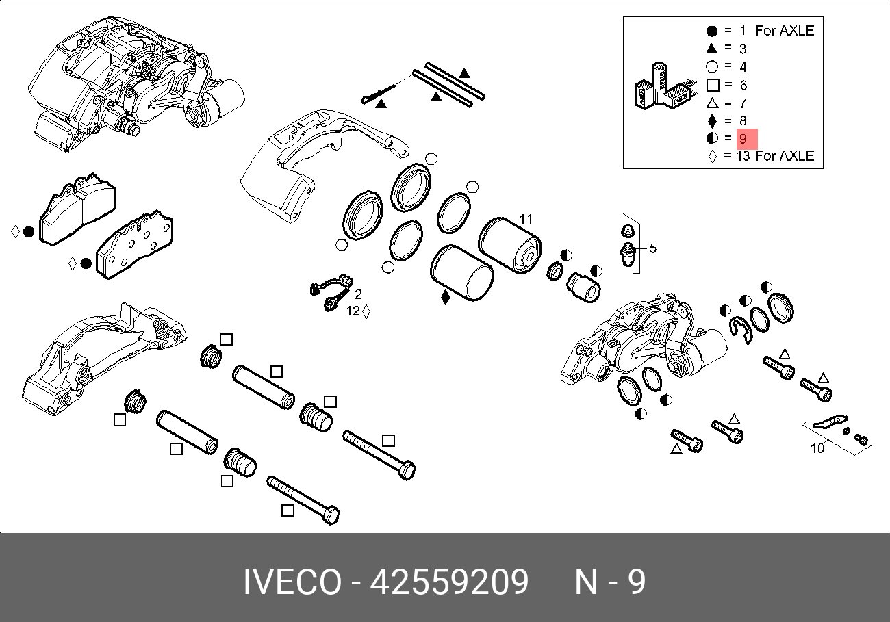42559209 IVECO Компл. Тормозной ско