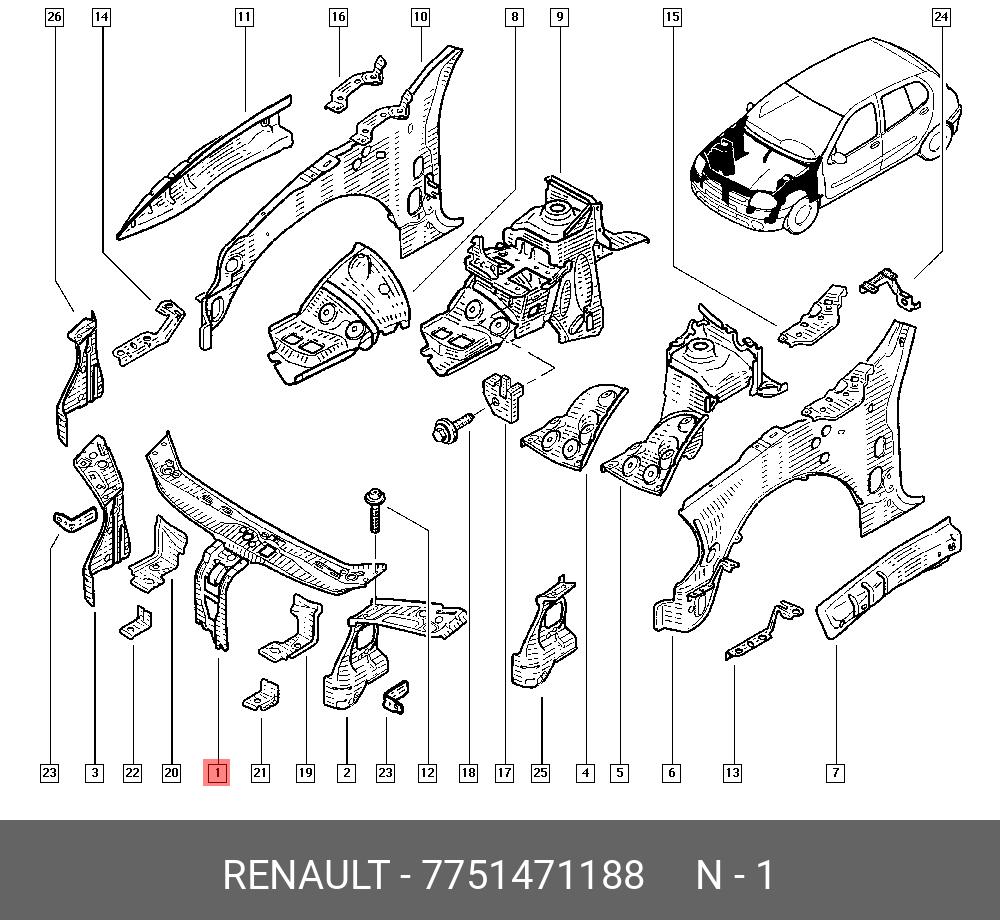7751471188 RENAULT КРОНШТЕЙН КУЗОВНОЙ