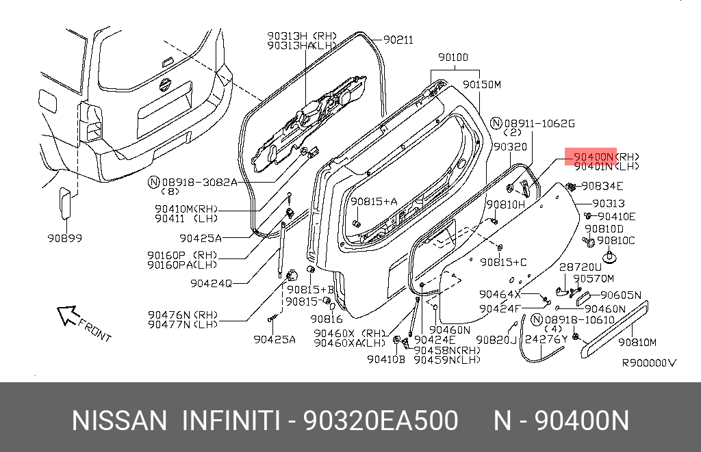 90320EA500 NISSAN ПЕТЛЯ ДВЕРИ
