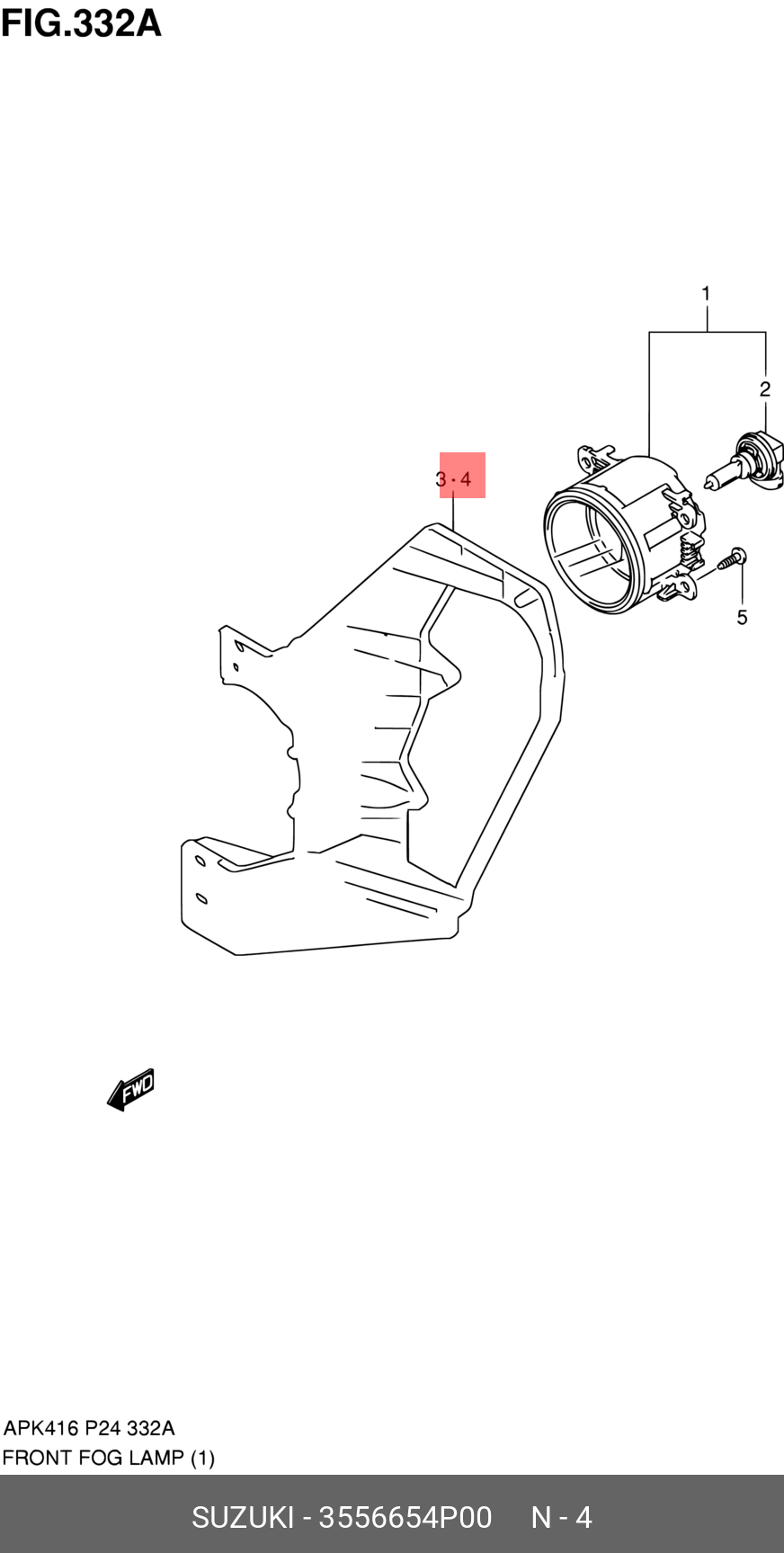 3556654P00 SUZUKI КРОНШТЕЙН КУЗОВНОЙ (АВТОМОБИЛЬНЫЙ), КРЕПЕЖНЫЙ