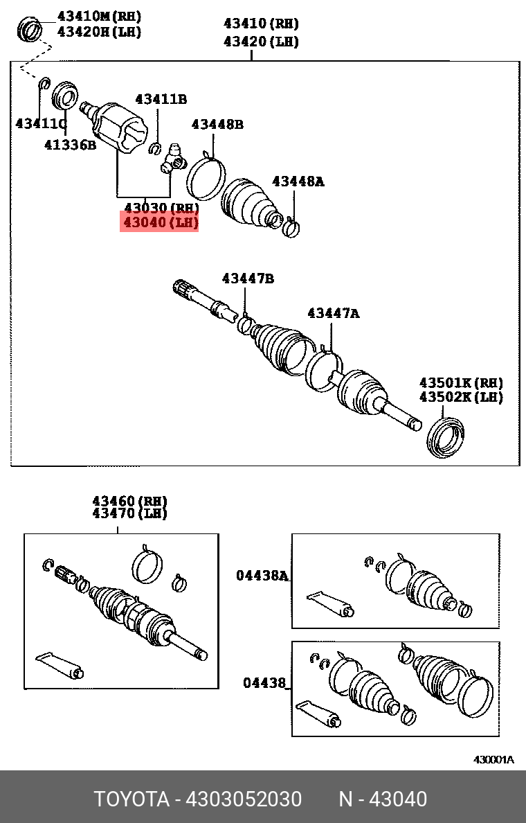 4303052030 TOYOTA ШРУС