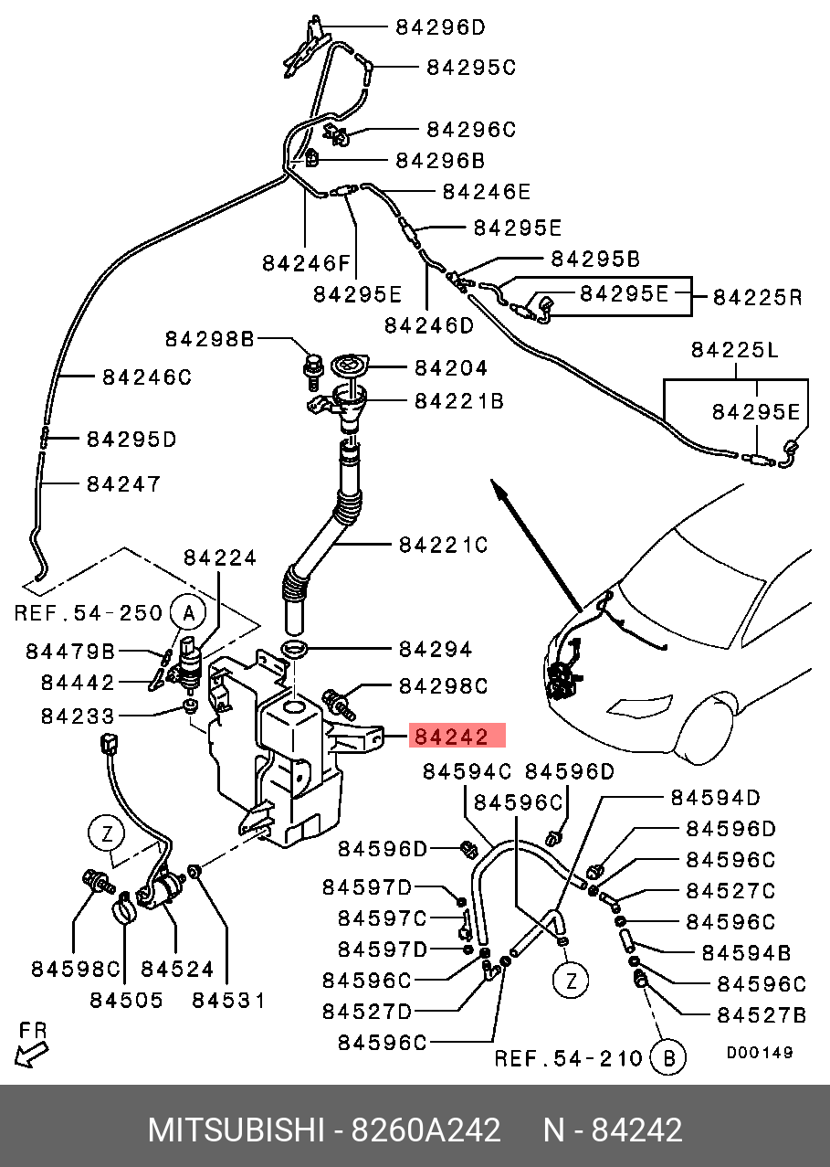 8260A242 MITSUBISHI БАЧОК СТЕКЛООМЫВАТЕЛЯ