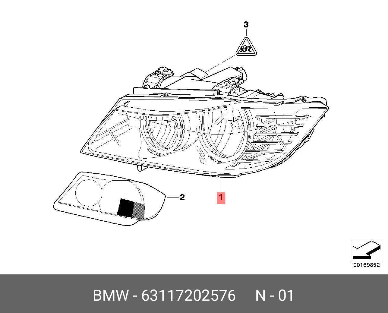 63110421747 BMW Комплект защитной пленки ксенон.фары купить в интернет-магазине 