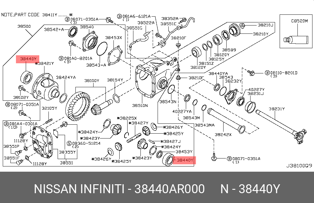 38440AR000 NISSAN ПОДШИПНИК