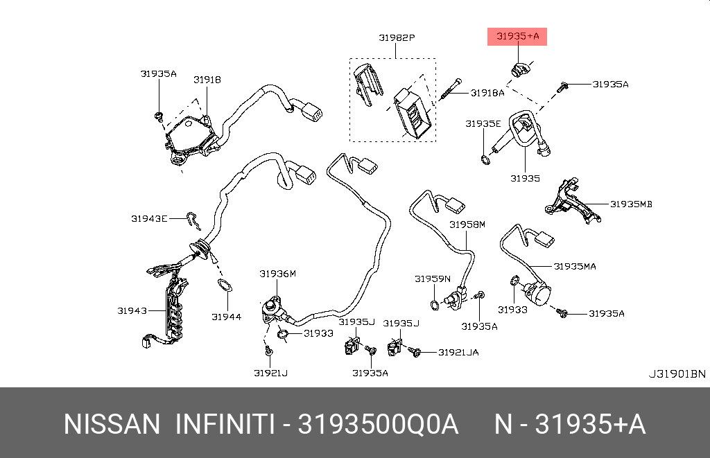 3193500Q0A NISSAN ДАТЧИК ПРИВОДА СПИДО