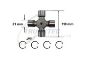 0134038 TRUCKTEC Шарнир, продольный вал