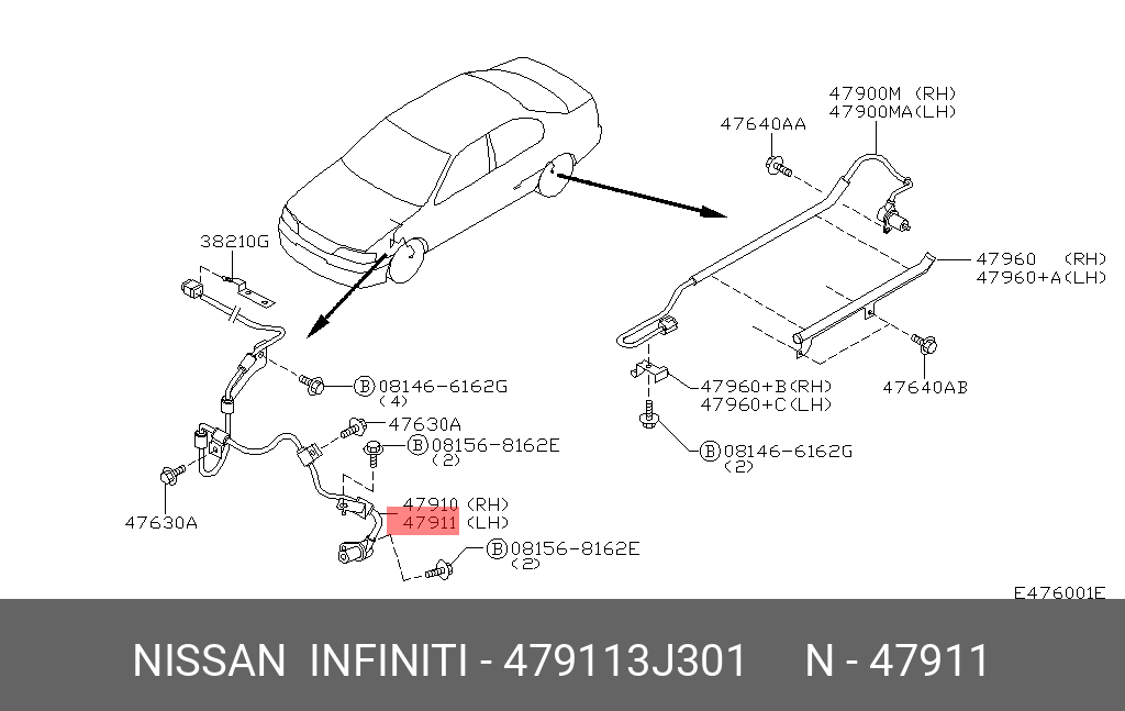 479113J301 NISSAN ДАТЧИК ПРОТИВОЗАНОСНОЙ СИСТЕМЫ