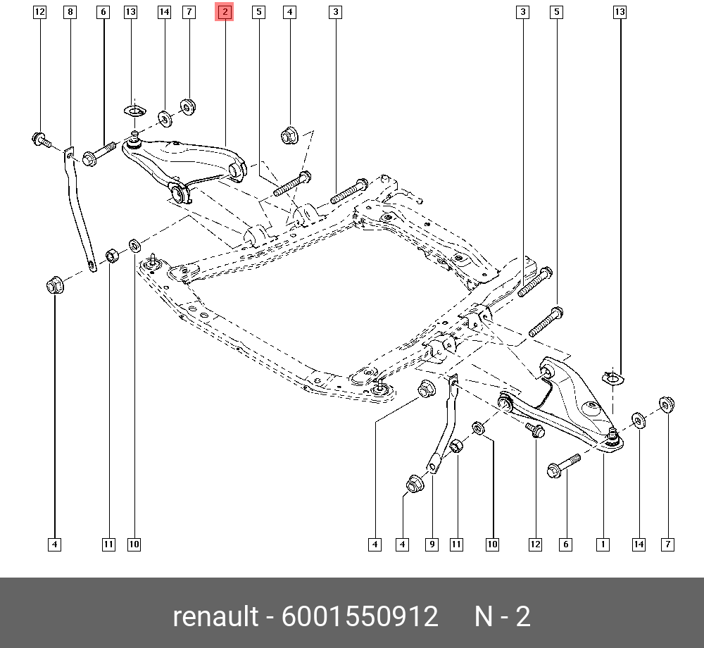 6001550912 RENAULT Рычаг подвески LARGUS