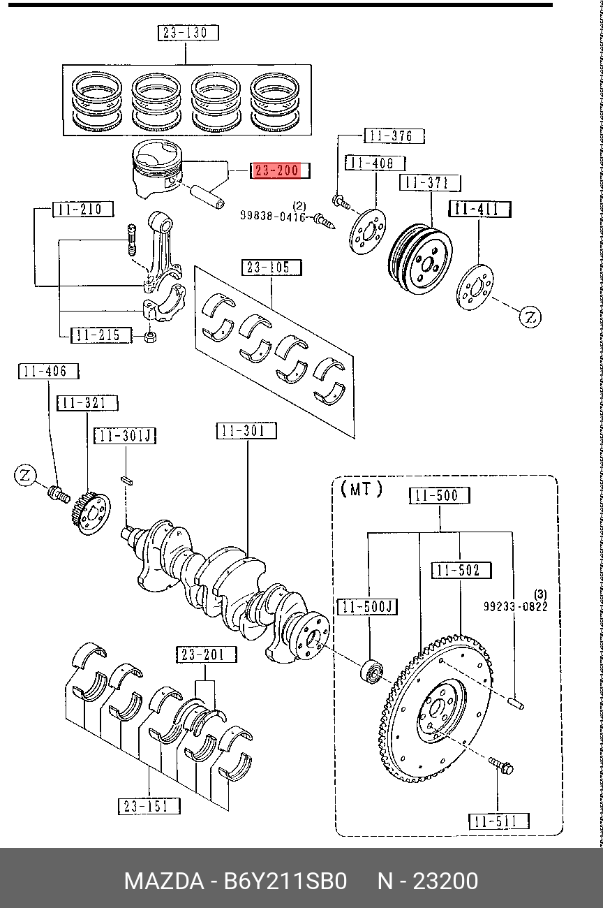 B6Y211SB0 MAZDA 