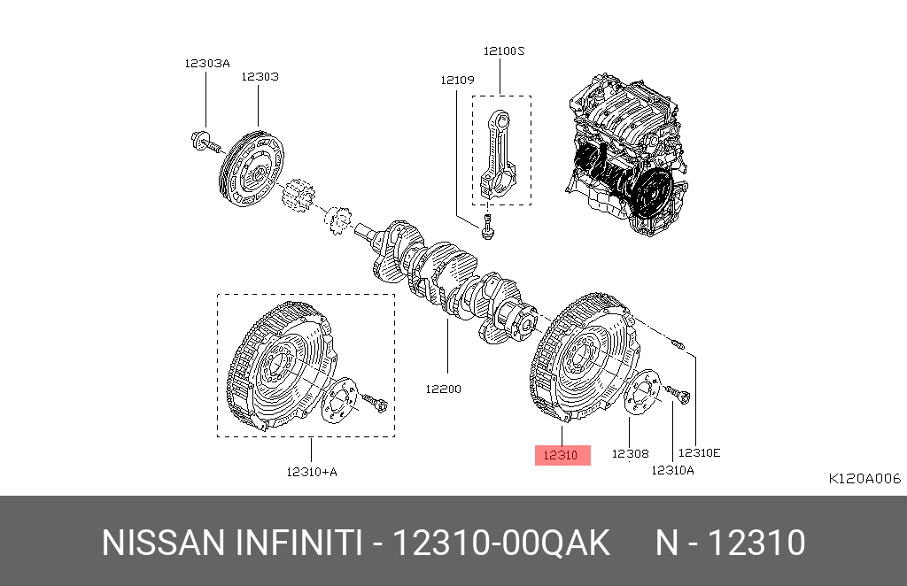 1231000QAK NISSAN Маховик коленвала