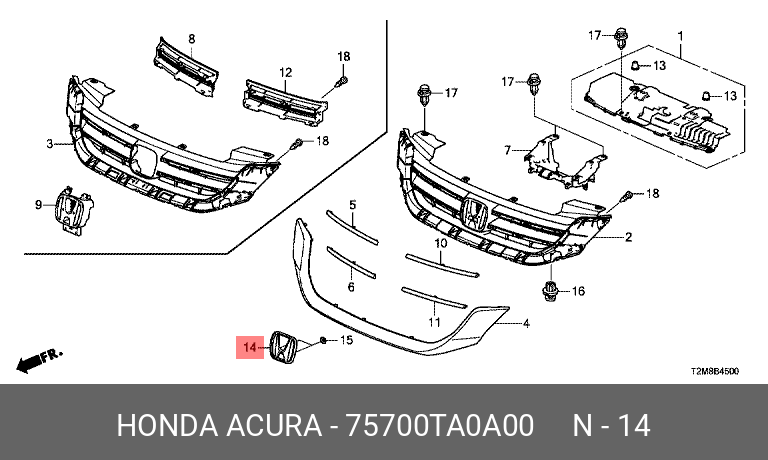 75700TA0A00 HONDA Эмблема Civic 4D