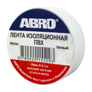 ET912WH ABRO Изолента 19 мм*9 м 
