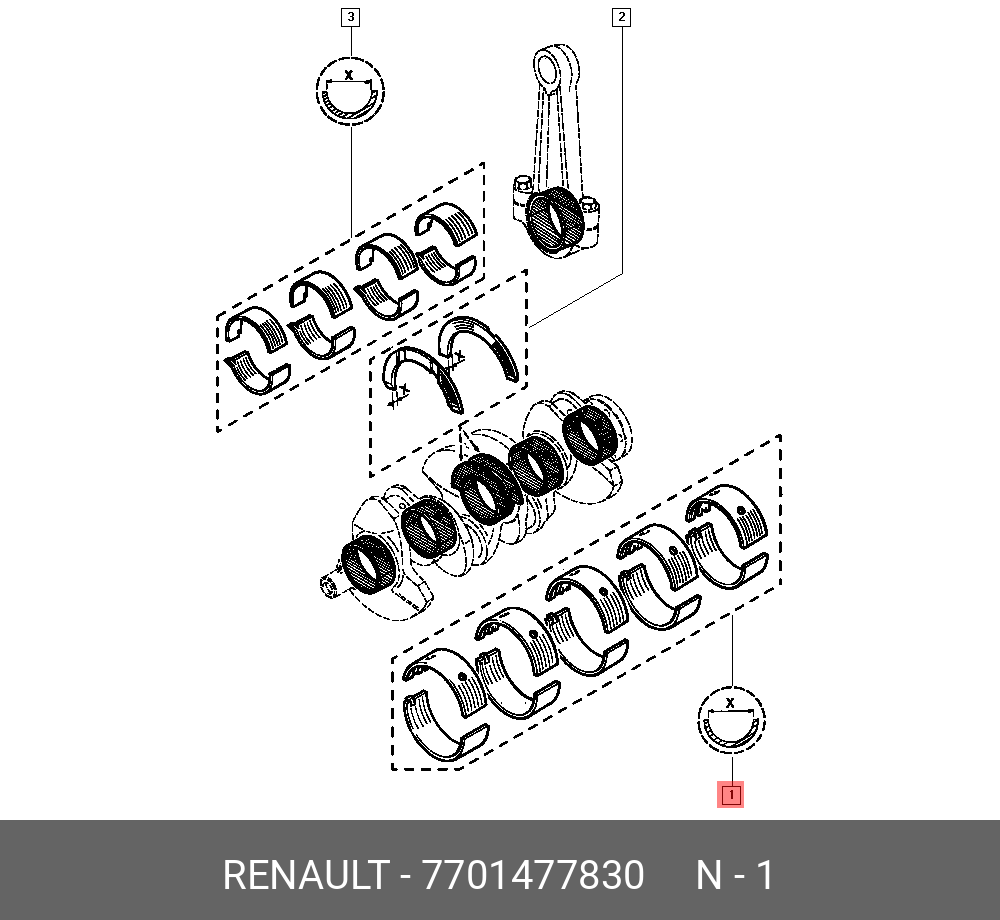7701477830 RENAULT ПОДШИПНИК ШАРИКОВЫЙ