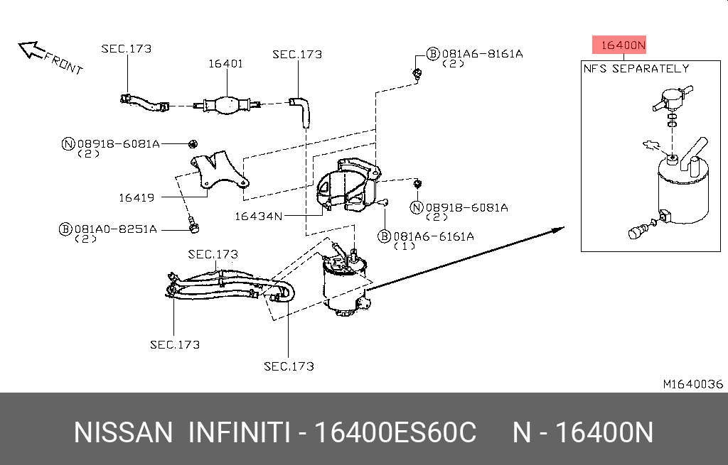 16400ES60C NISSAN Топливный фильтр
